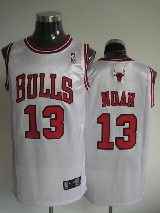 NBA Chicago Bulls 13 Joakim Noah Authentic Home White Jersey
